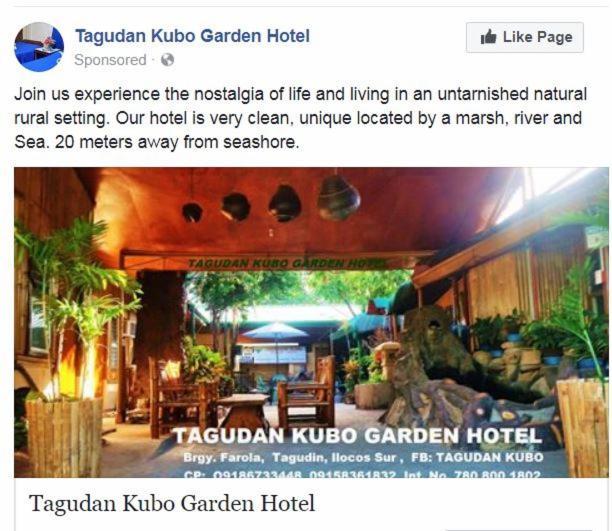 Tagudan Kubo Garden Hotel Tagudin Exterior photo